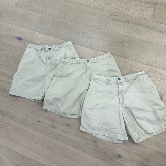 PATAGONIA Organic Cotton Men’s Khaki Chino 3 short bundle - Picture 1 of 6
